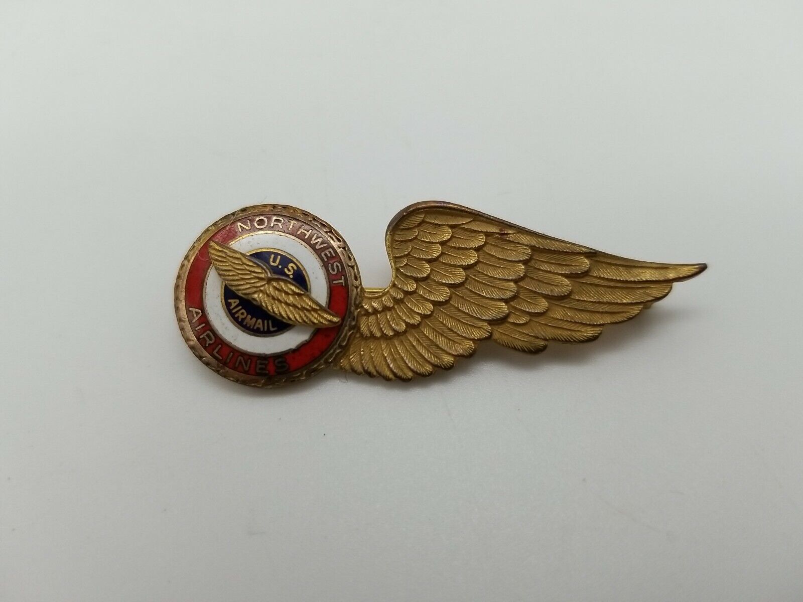 Northwest Airlines US Airmail Flight Attendant Wing Insignia Vintage 1990
