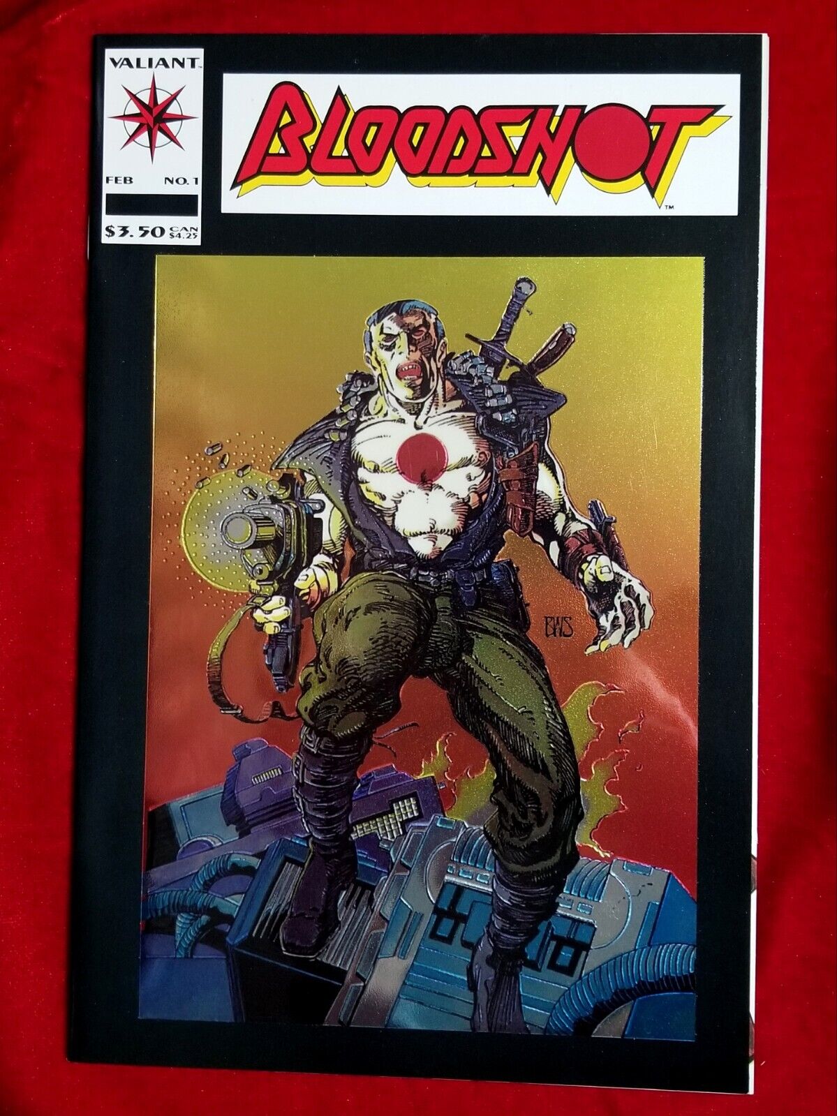 1993 Bloodshot 1 Blood of the Machine Valiant Chromium cover Comic NM Unread 90s