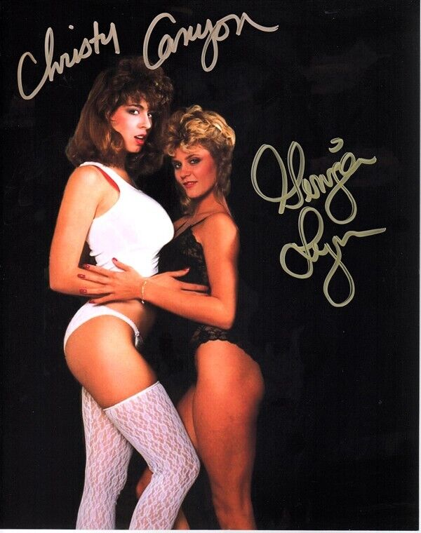 Film Legends GINGER LYNN and CHRISTY CANYON signed photo