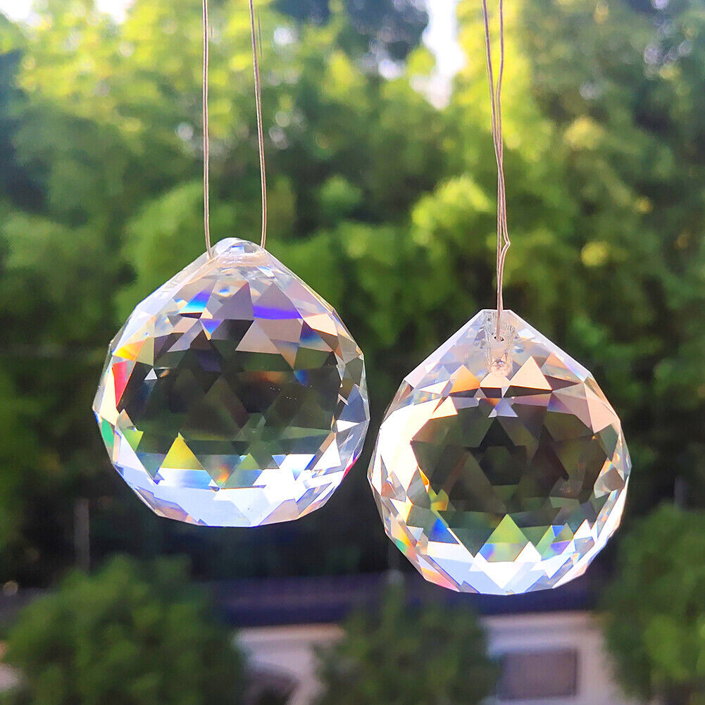 2PC Austrian Crystal Chandelier Suncatcher 40MM Fengshui Prism Ball Pendant DIY