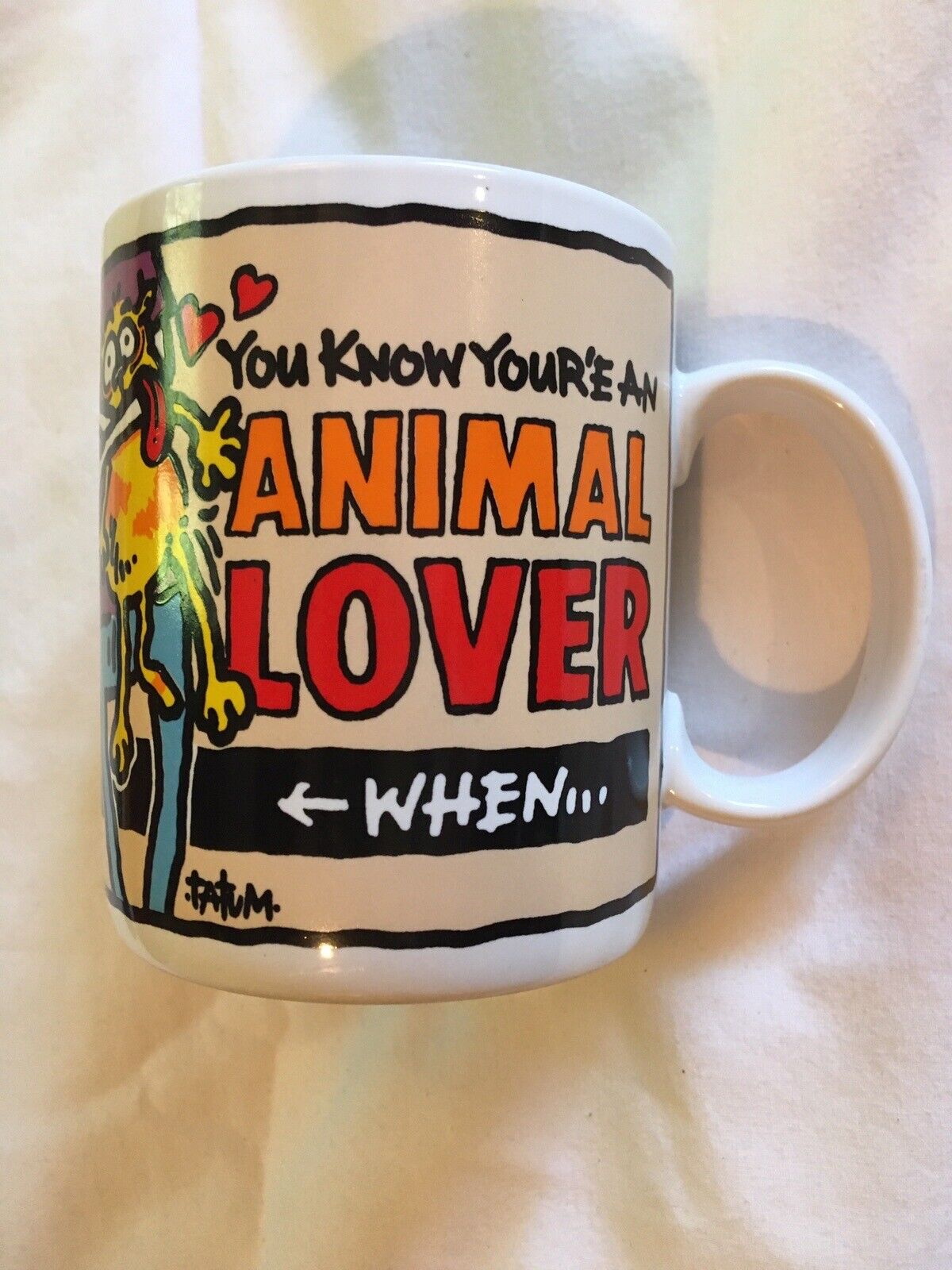 Vintage Funny Humor You Know You’re An Animal Lover Cat Mugs By Ganz