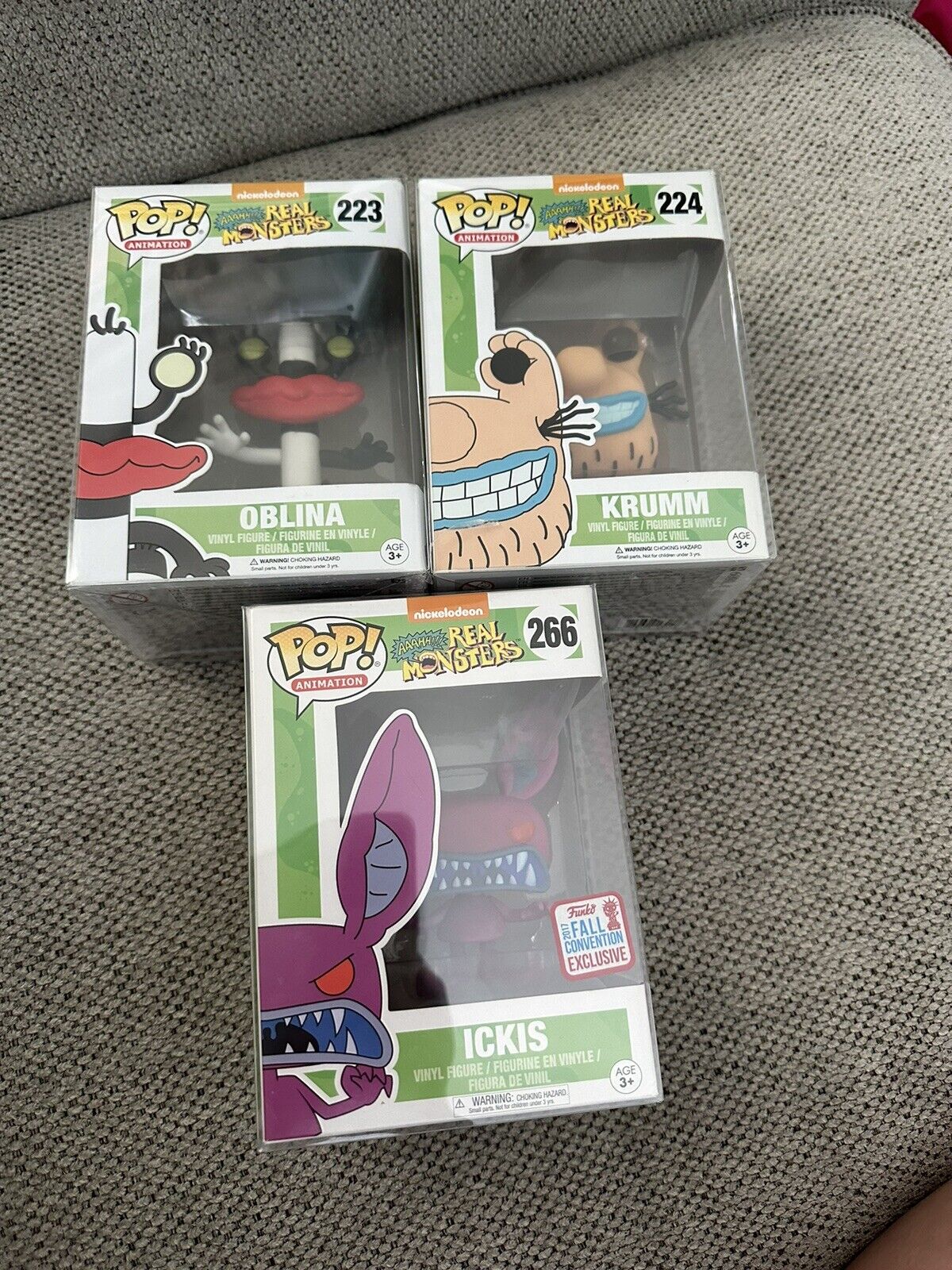 AAAHH Real Monsters Funko Pop Set. With Ickis 2017 Fall Convention Exclusive