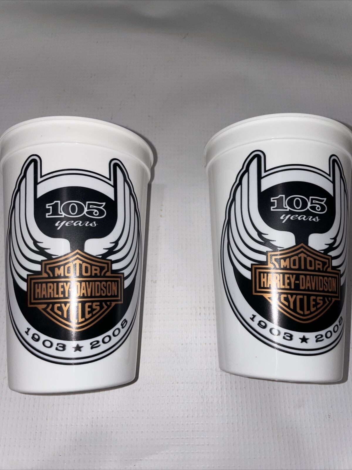 2 Harley Davidson 105 Years small cups never been used