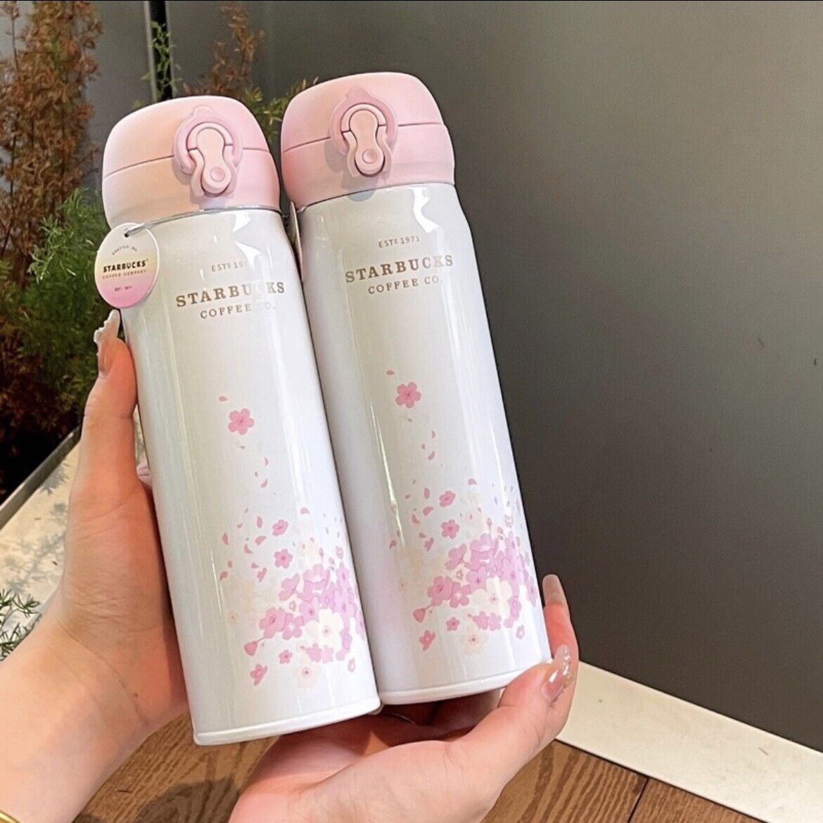 New Starbucks Cherry Blossom Thermos Cup China Sakura Tumbler SUS Bottle 17oz
