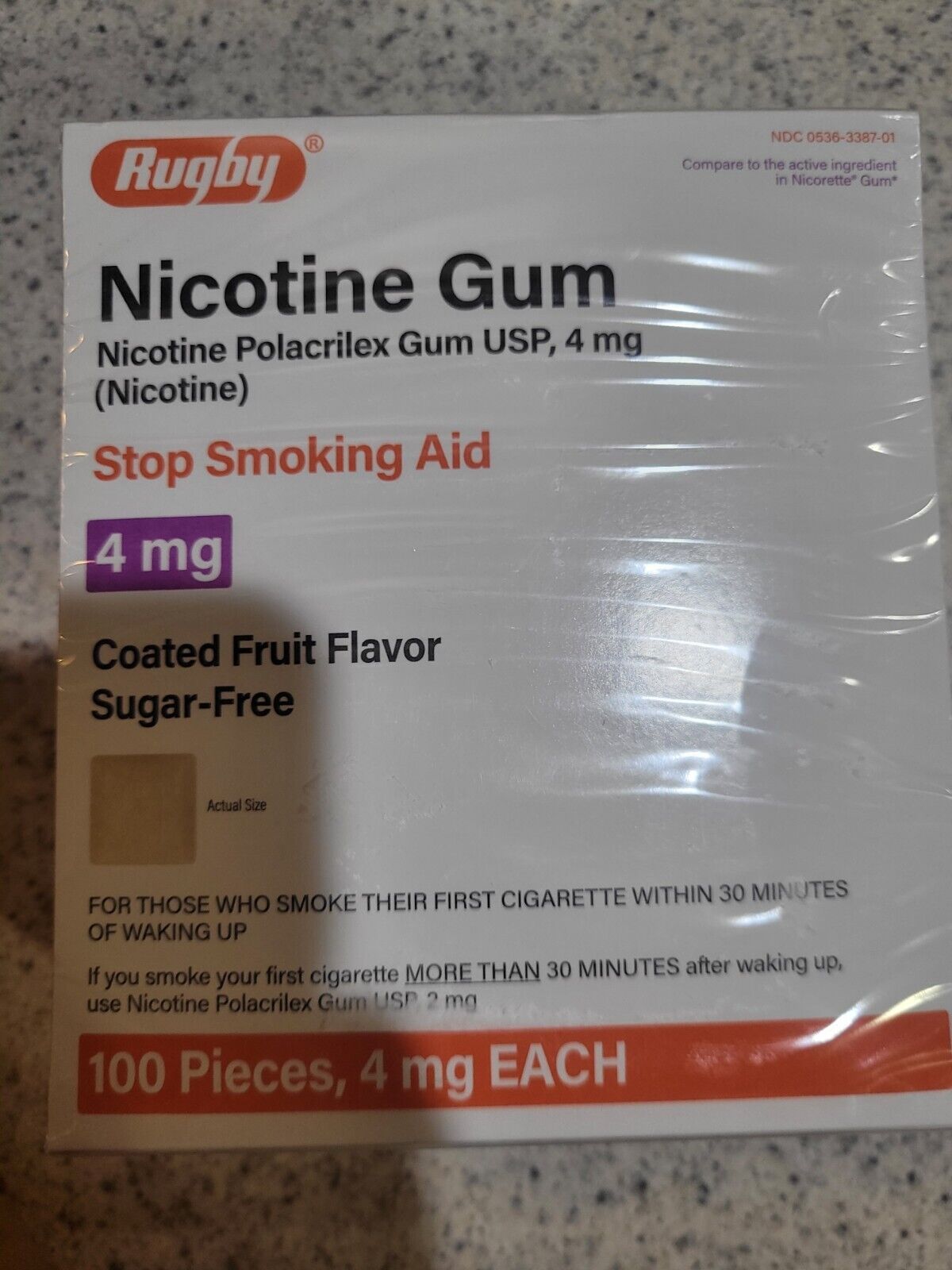Rugby Nicotine Gum Fruit Flavor 4mg