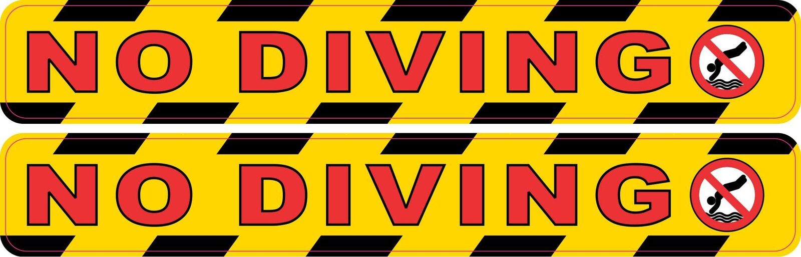 7in x 1in No Diving Vinyl Stickers Swimming Pool Caution Signs Decals