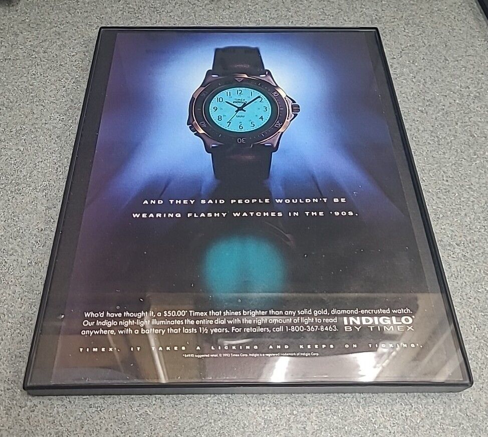 Indiglo Watch Timex 1993 Print Ad Framed 8.5x11 