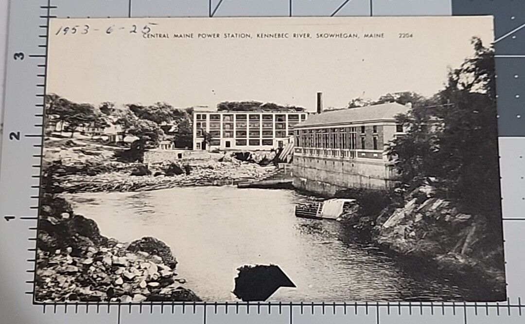 Vintage Postcard - Central Maine Power Station Kennebec River Skowhegan Maine ME