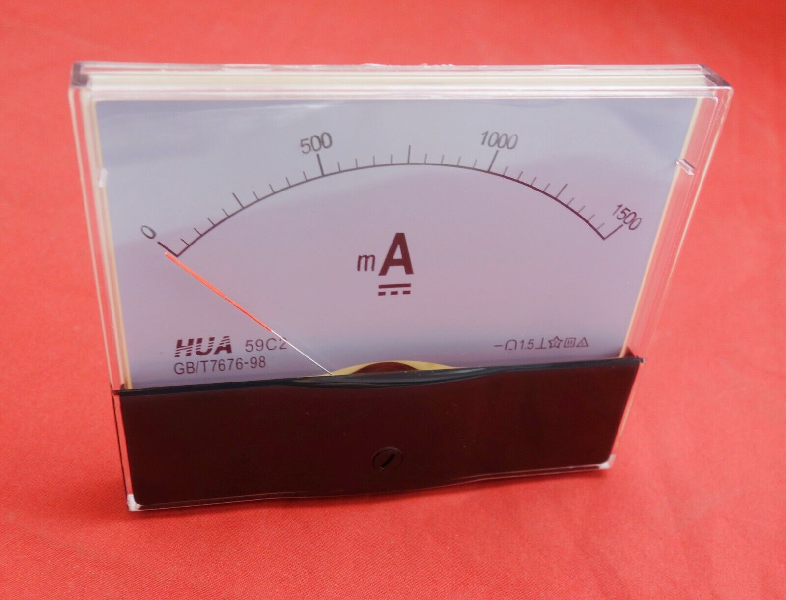 1PC Analog Ammeter Panel AMP Current Meter 100x120mm 59C2 DC 0-1500mA