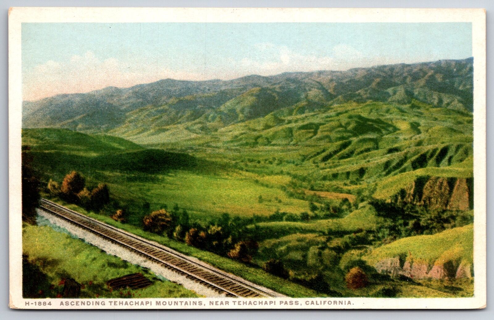 Tehachapi Pass California~Ascending Tehachapi Mountains~c1910 Fred Harvey PC