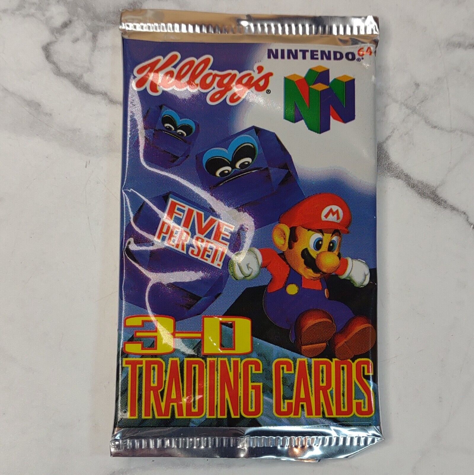 Kellogg's 1996 Nintendo 64 3-D Mario Bros. Cards New Manufacturer Sealed Retro