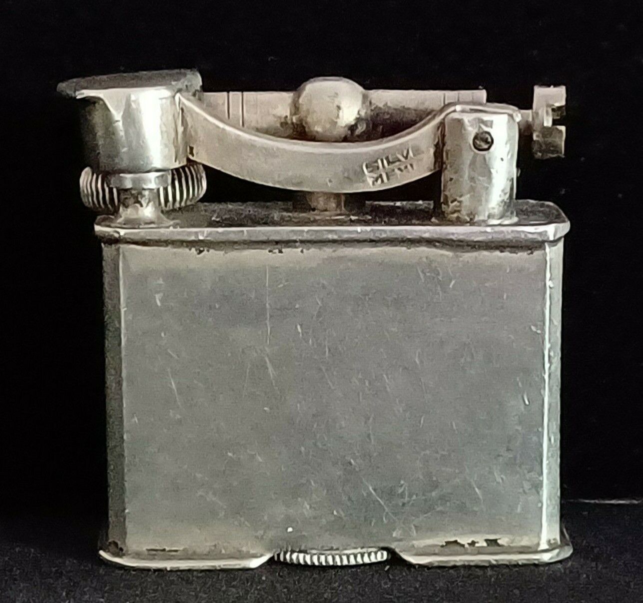 Vintage Sterling Silver Rare Mexico Lift Arm Lighter Solid 925 Silver 61g