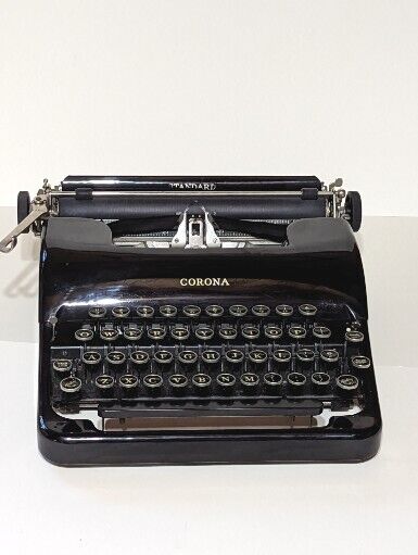 Vintage LC Smith & Corona Standard Typewriter 1930s Era Black With Case