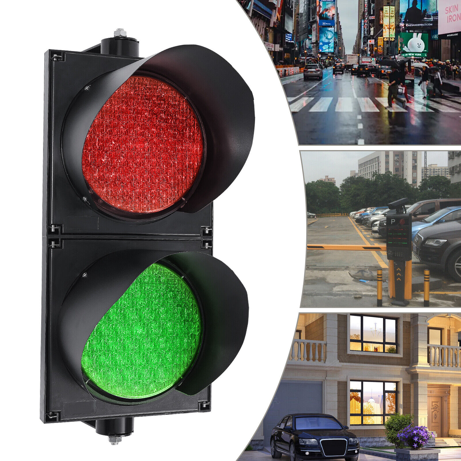 LED Traffic Signal Lamp,Red/Green Traffic Stop Light,Visual Angle: 30°