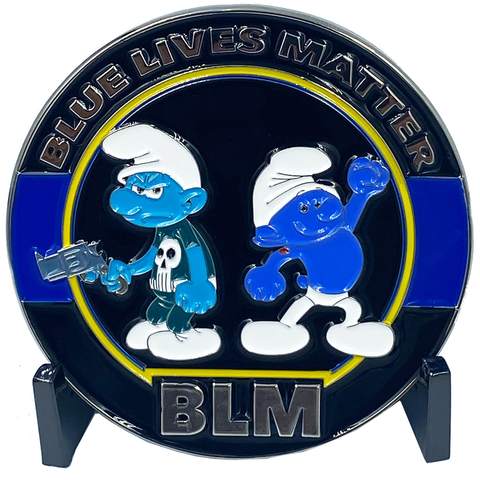 DL4-13 Blue Lives Matter Thin Blue Line Challenge Coin Police LEO 1st Responder