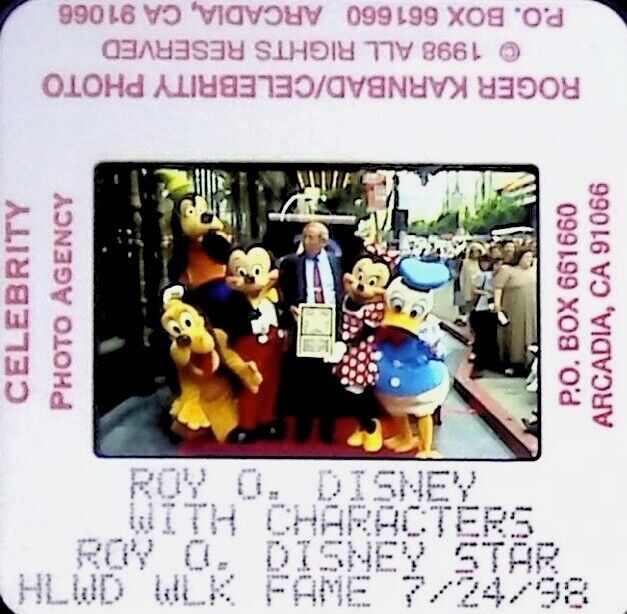 ROY  DISNEY WITH CHARACTERS ROY O. DISNEY STAR 1998 - 35MM SLIDE P.24.16