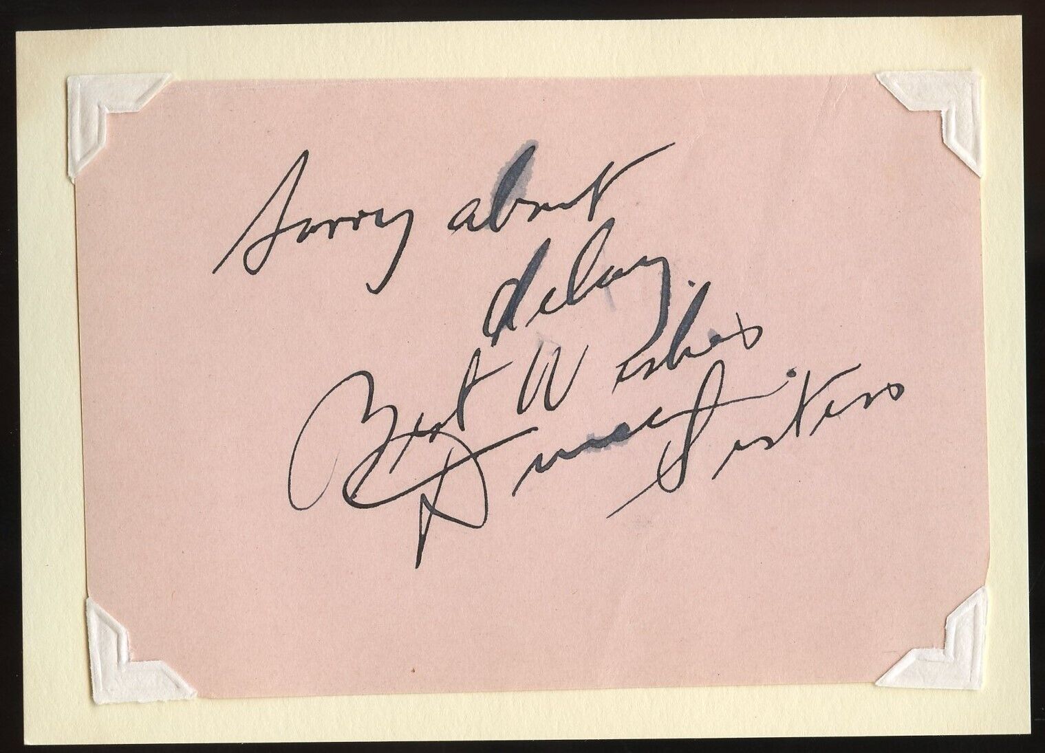 Rosetta Duncan d1959 signed autograph 3x5 Cut Actress Vaudeville Duo Topsy & Eva