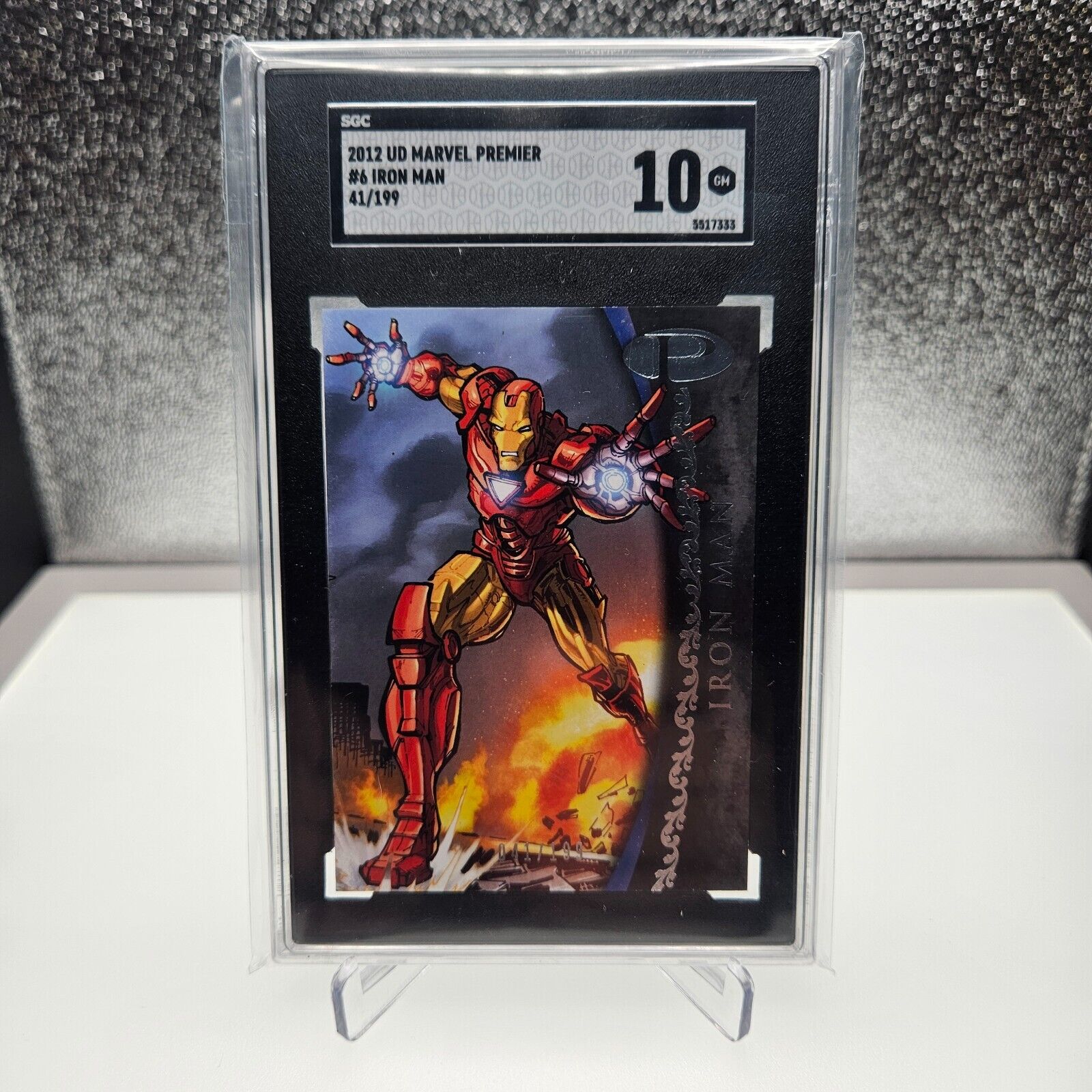 2012 UD Marvel Premier Iron Man #6 Red 41/199 SGC 10 Gem