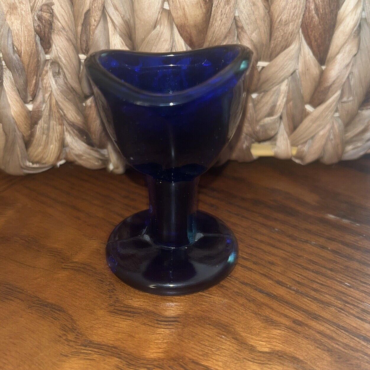 Vintage cobalt blue glass eyewash cup