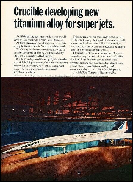 1966 Lockheed Super Jet Prototype Plane Vintage Advertisement Print Art Ad J101