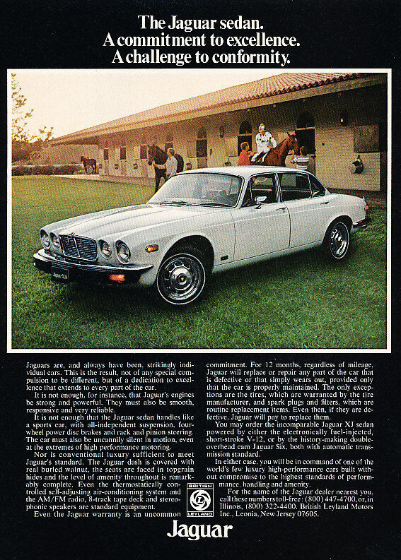 1976 Jaguar XJ XJ6 XJ12 - white - Classic Vintage Advertisement Ad PE94