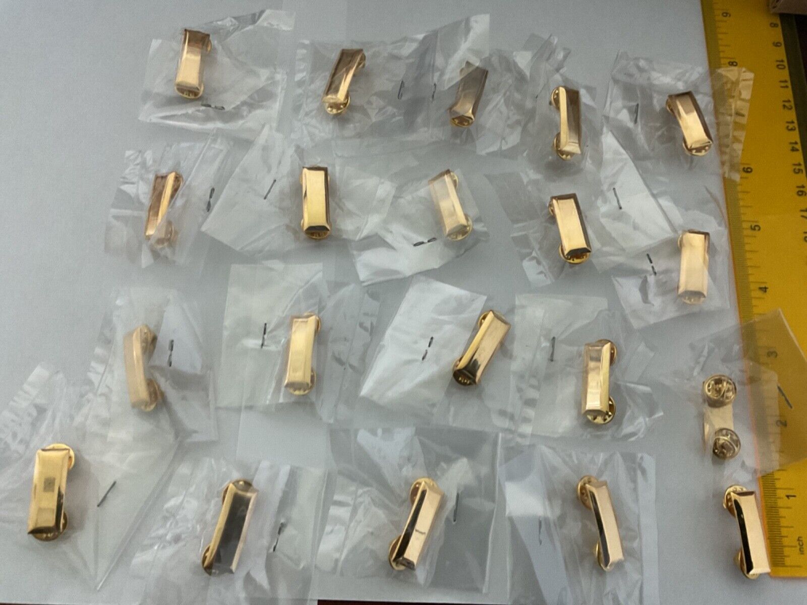Police Law Enforcement Lieutenant Bars  Metal 1 inch size Double pin 20 pieces