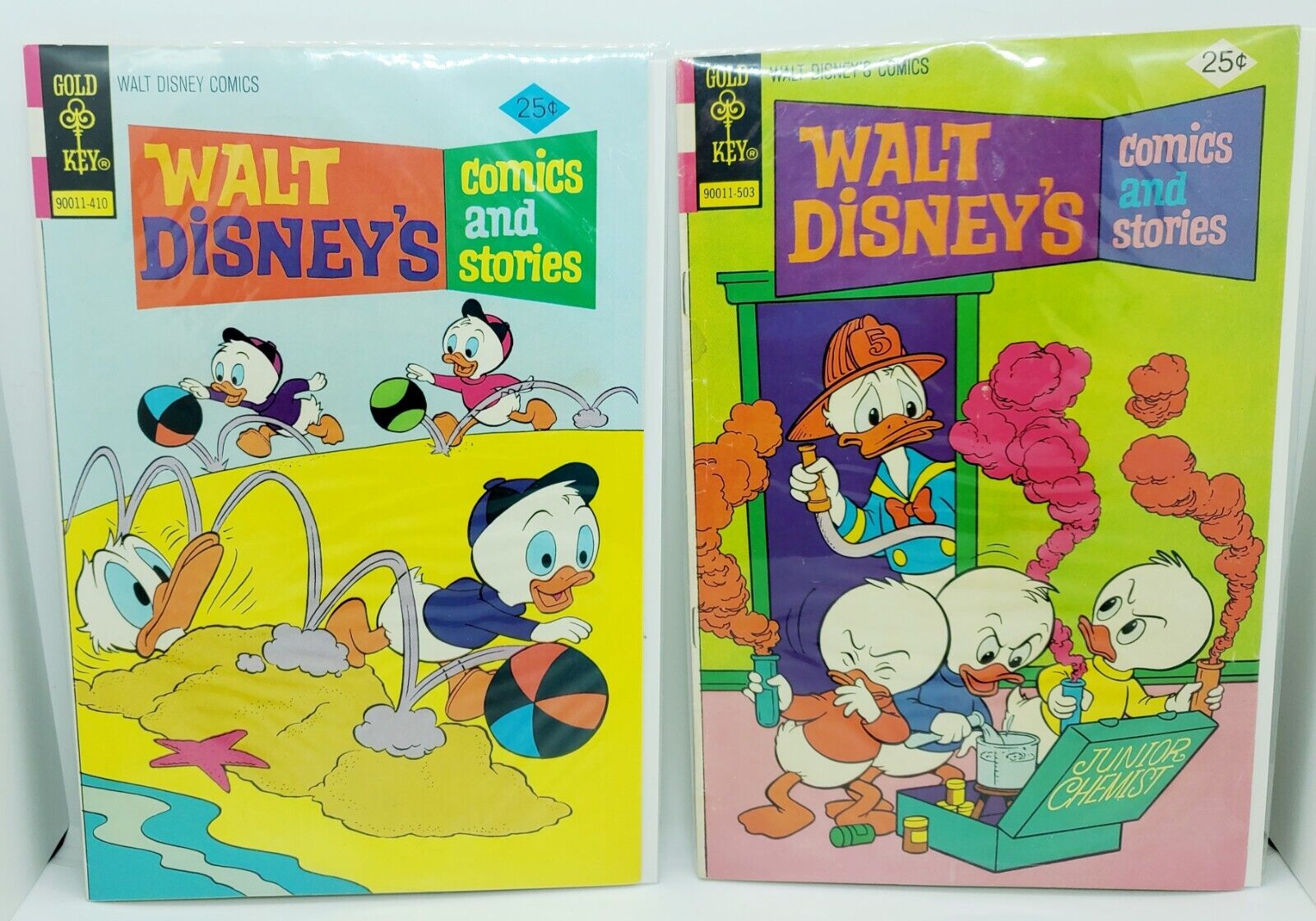 Vintage LOT of 2 Walt Disney\'s Comics and Stories Donald Duck Comic Whitman 🔥 