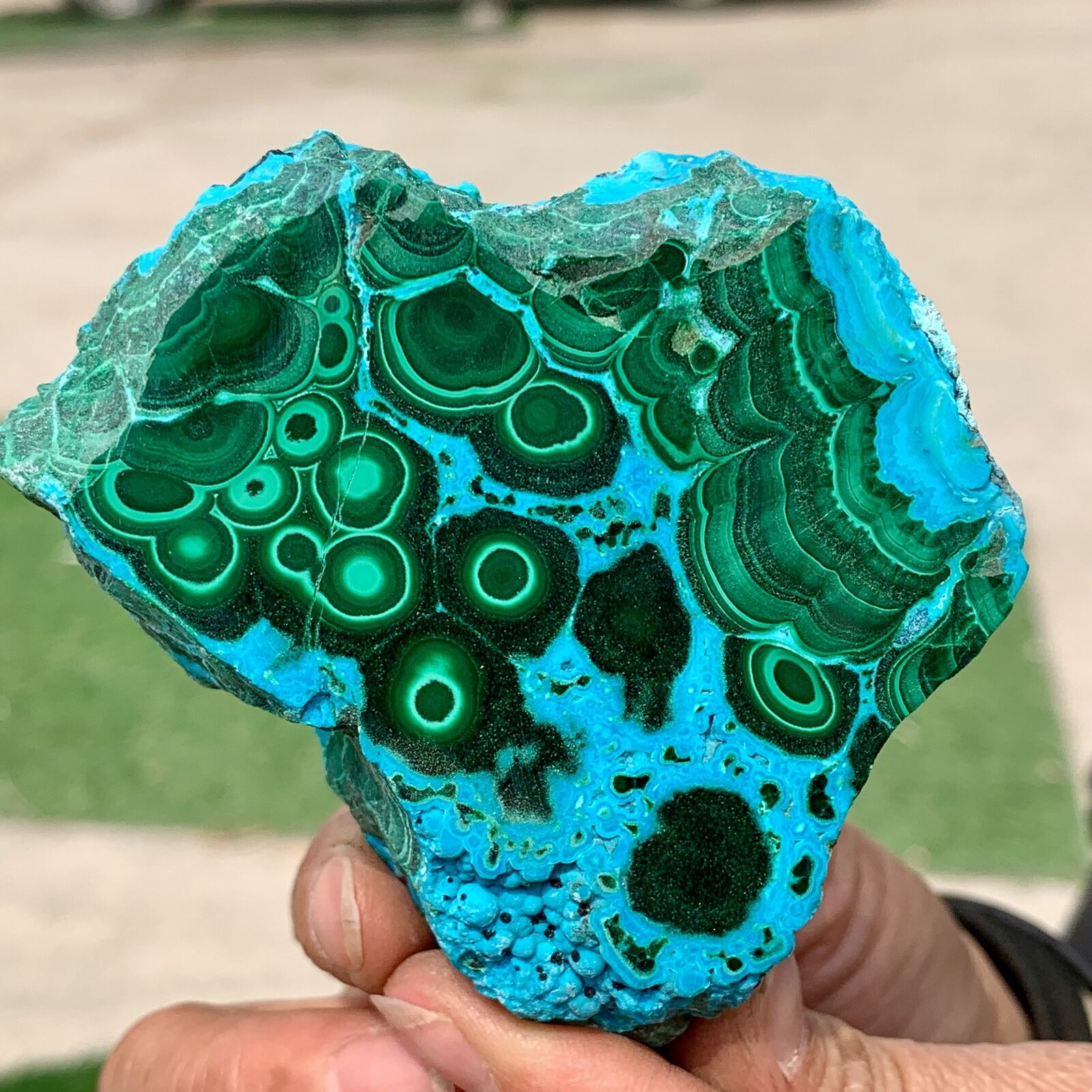 250G Natural Chrysocolla/Malachite transparent cluster rough mineral sample