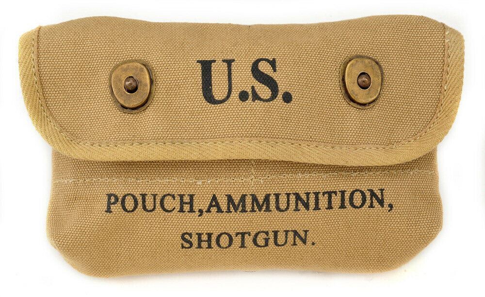 US WW2 Canvas Shotgun Shell Ammunition Pouch Marked JT&L 1942