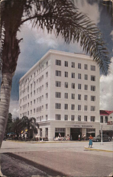 1953 Hotel Sarasota,FL Florida The H. & W. B. Drew Co. Chrome Postcard 2c stamp