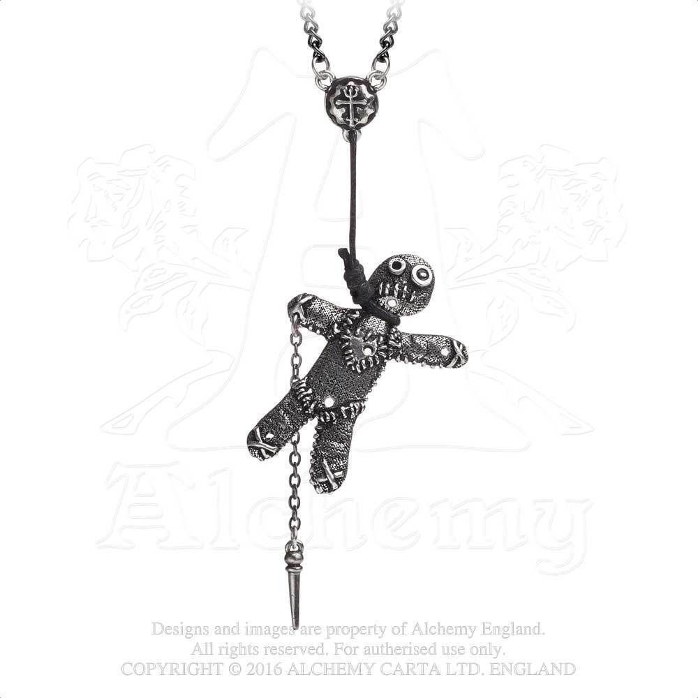 Alchemy Gothic Witch Power Voodoo Doll on Noose Pendant English Pewter Necklace
