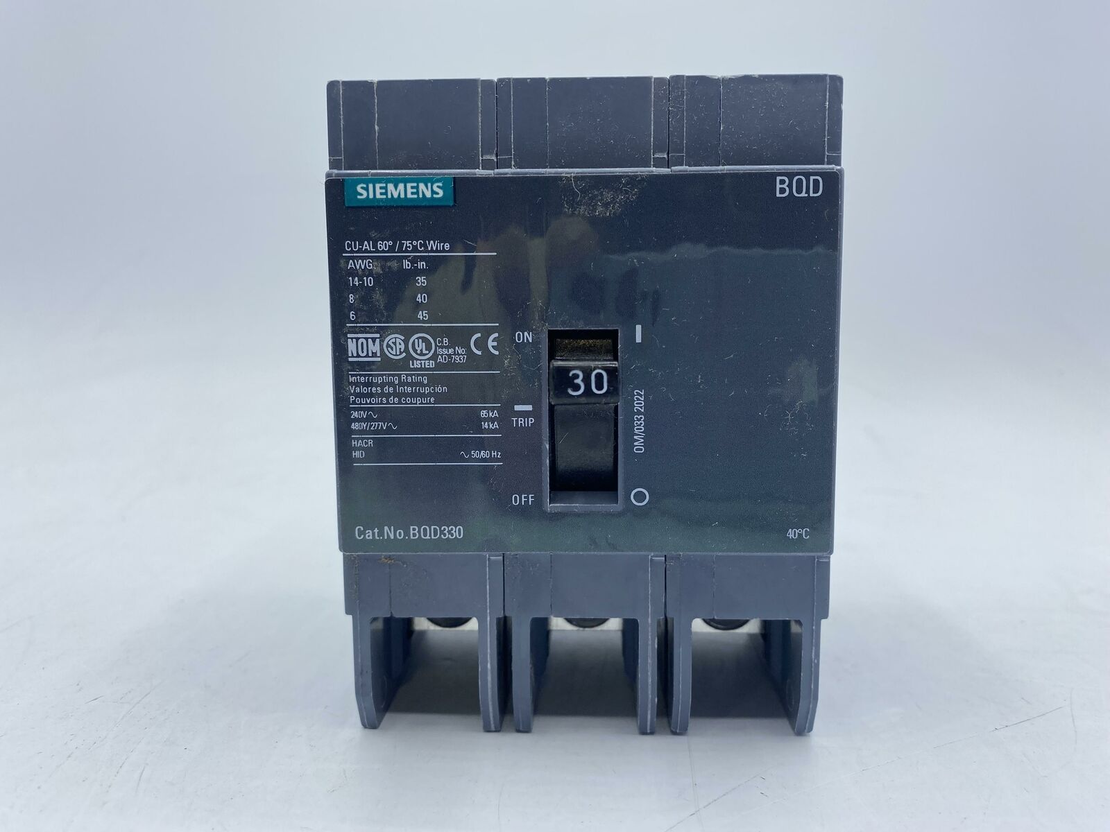 Siemens BQD330BP Circuit Breaker 30A Molded Case Circuit Breaker - New 