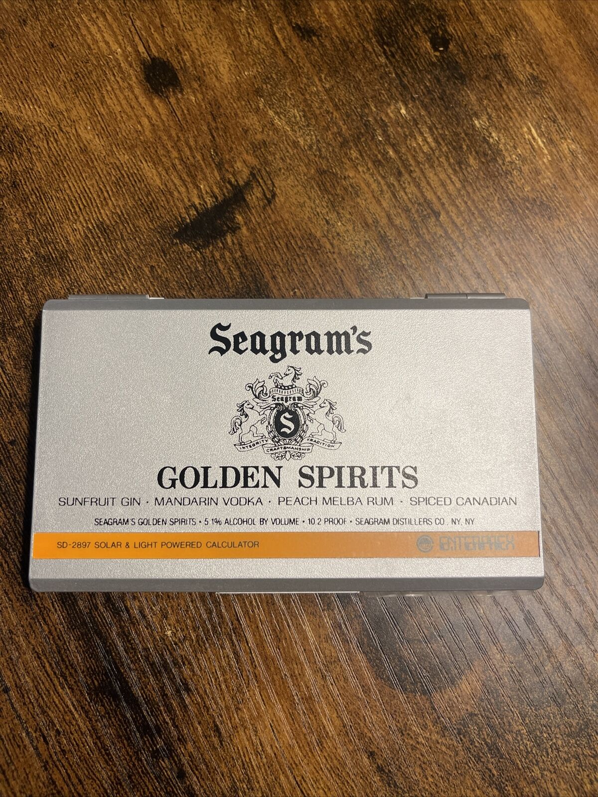 Vintage Seagrams Golden Spirits 1980’s Solar Cell Calculator Gin Vodka Rum
