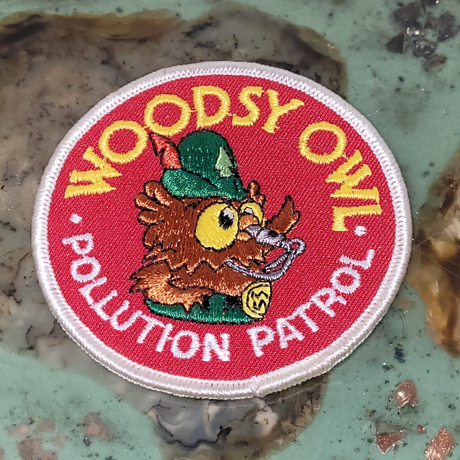 NOS Vintage 70s WOODSY OWL POLLUTION PATROL Embroidered Patch US Forest Service