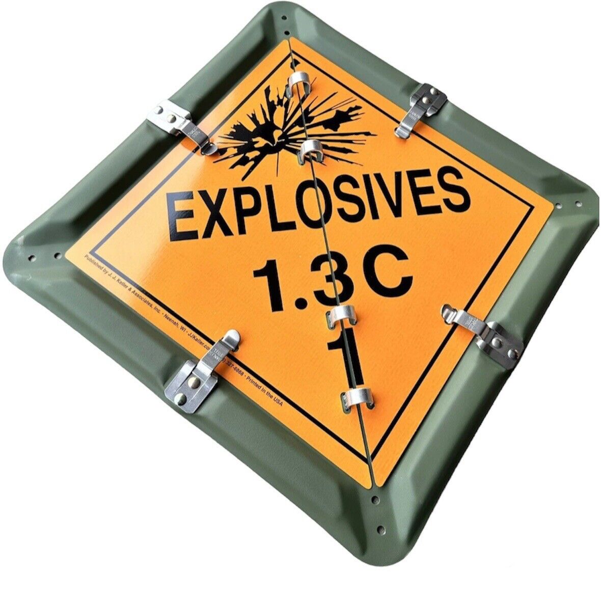 18.5” Full Metal EXPLOSIVES 1.3C US Military Placard Ordinance Truck Hazard Sign
