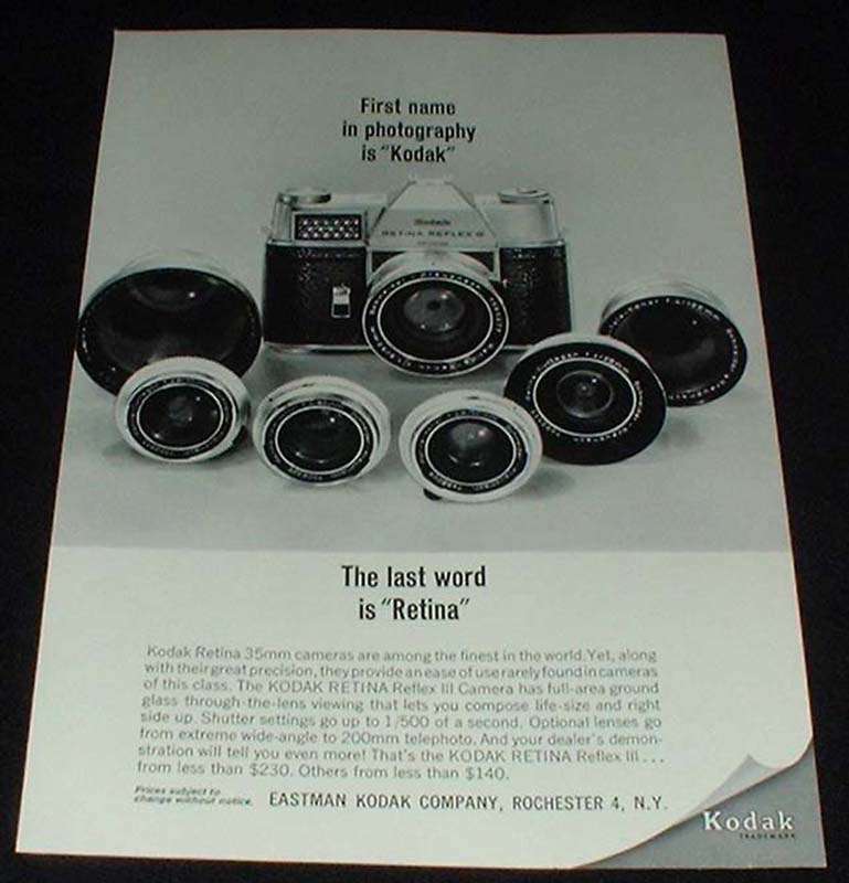 1963 Kodak Retina III Camera Ad, NICE