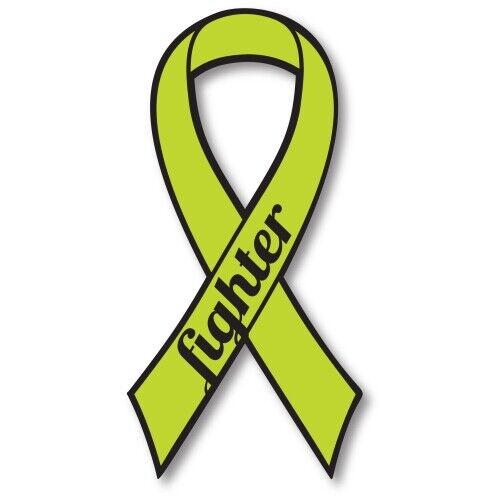 Lime Lymphoma Cancer Fighter Ribbon Car Magnet Decal Heavy Duty 3.5\