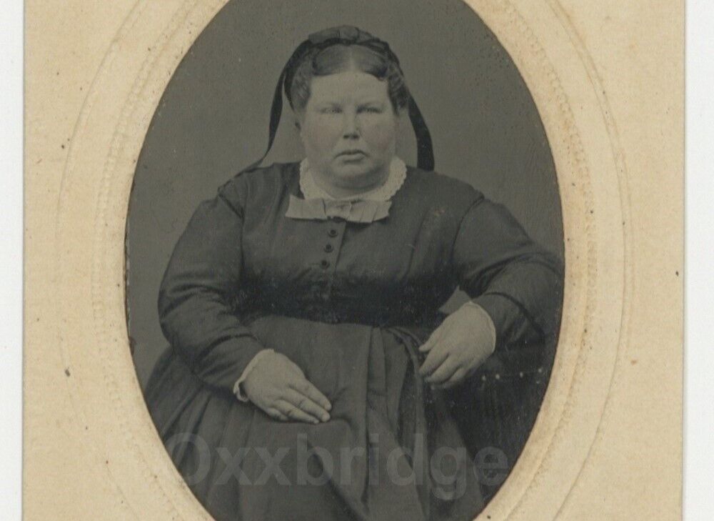 Amish, Mennonite Woman 1864 Thick Chunky Heavy Set Fat Obese Maternal Tintype