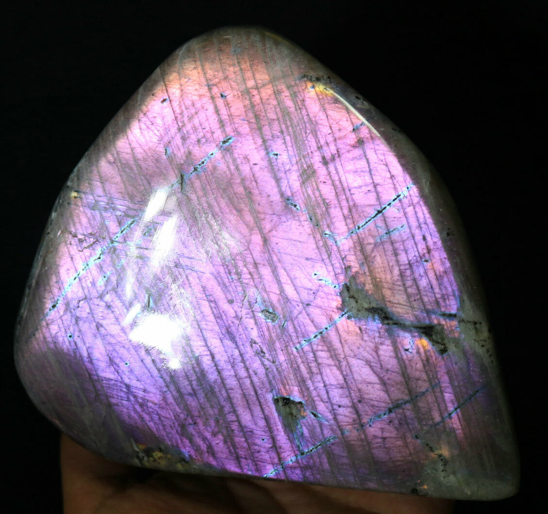 3.02lb Polished Nice Rainbow Purple Flash Labradorite Spectrolite Reiki Stone