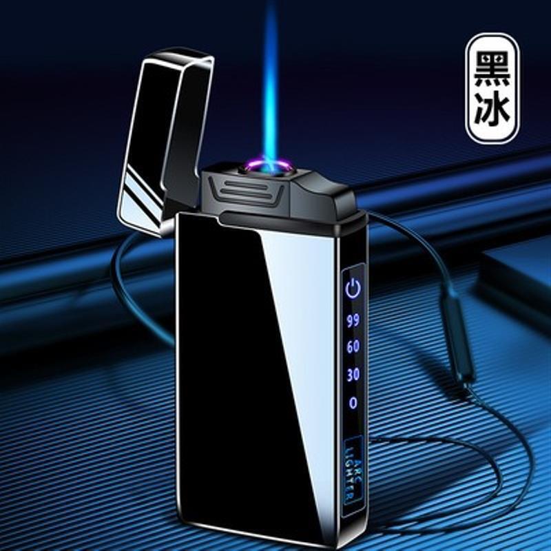 Metal Dual Plasma Arc Lighter Windproof USB Torch Gas Electric Butane Lighters