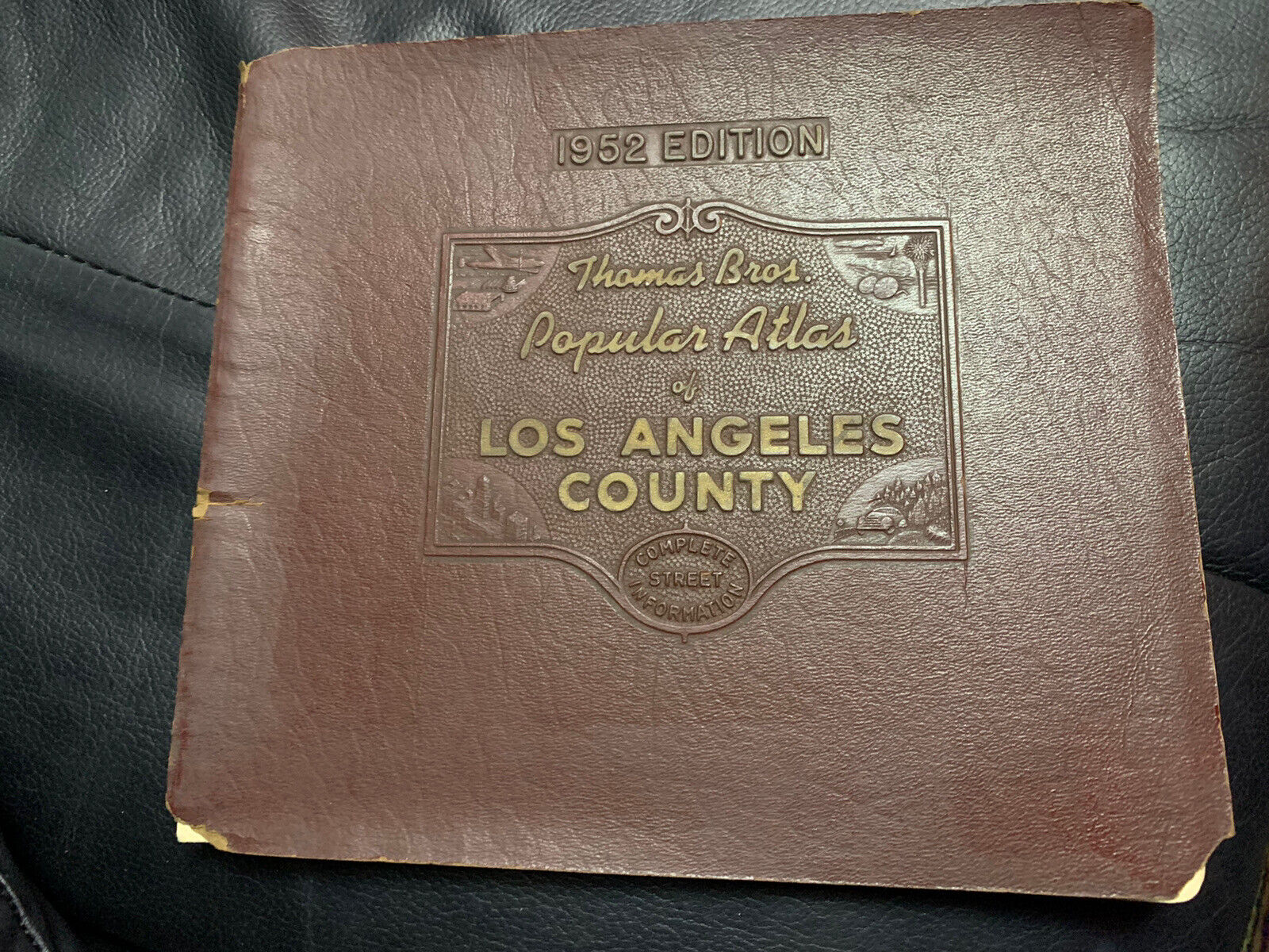 Vintage Collectible 1953 THOMAS BROS Popular Atlas of Los Angeles County LA