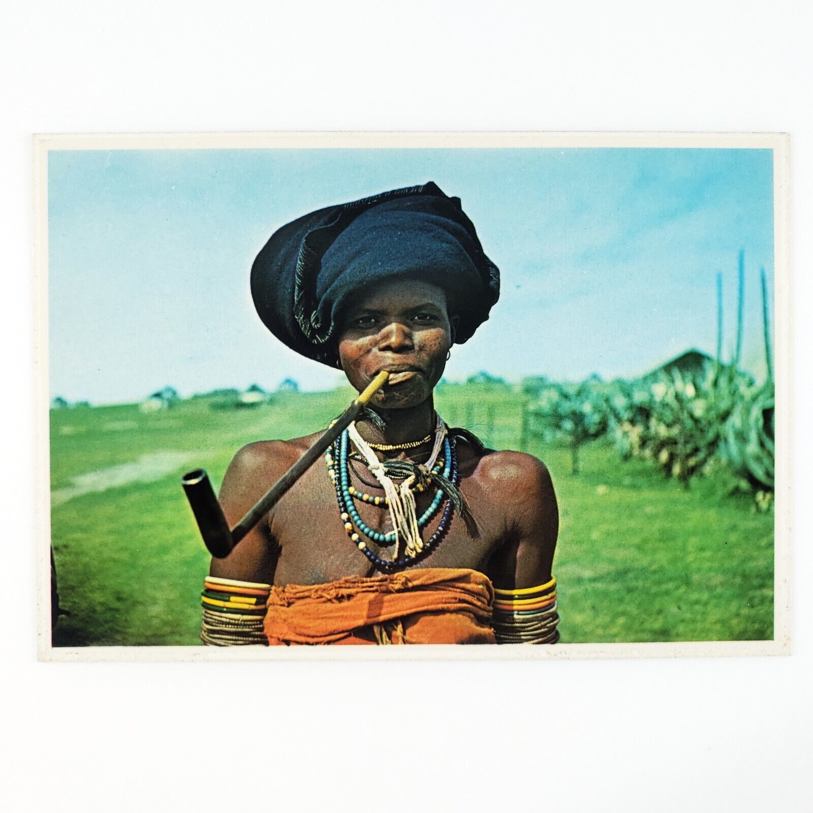 Xhosa Woman Smoking Pipe Postcard 4x6 South Africa Eastern Cape African B1906