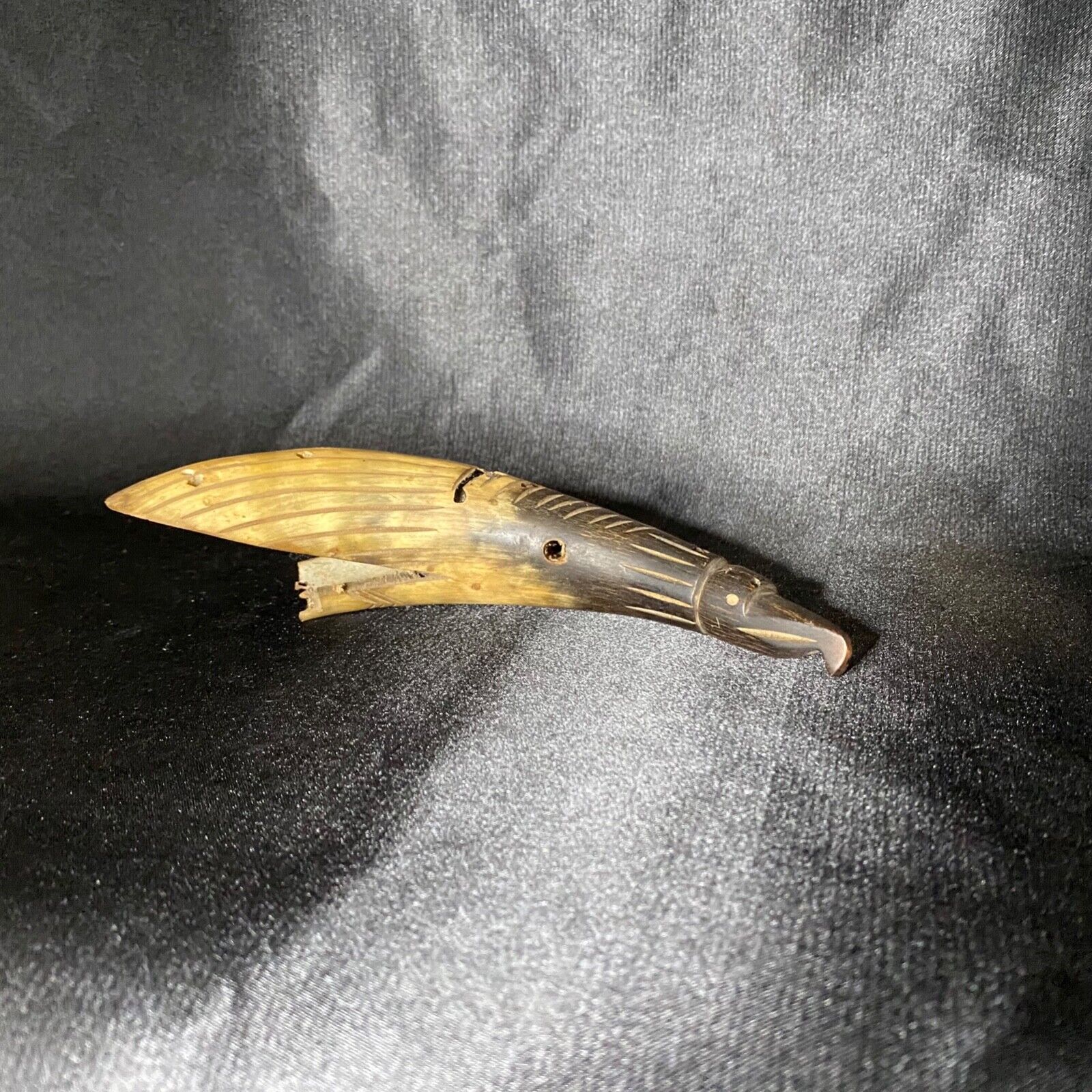 Vintage Eagle Shaped Hand Carved Horn Rare and Unusual Curiosity
