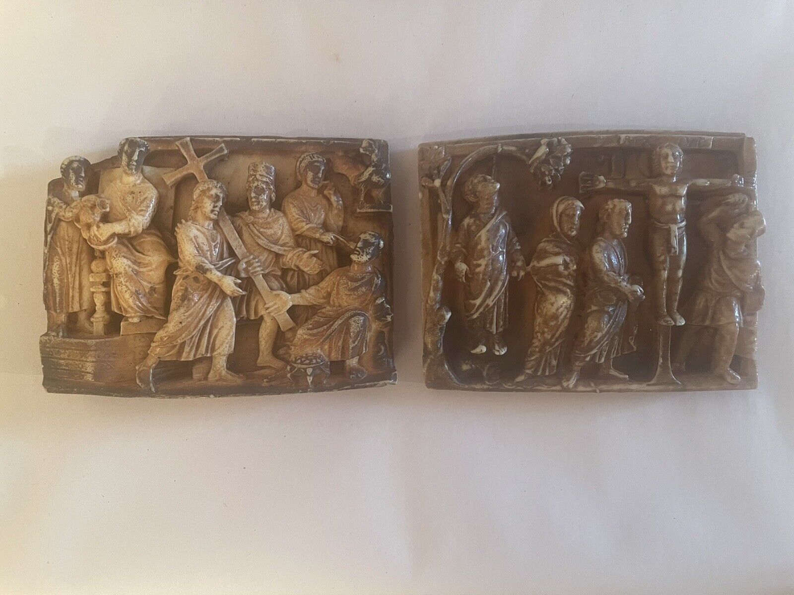 Maskell Ivories Lot Two Resin Museum Reproduction Casts Medieval Art Sculpture