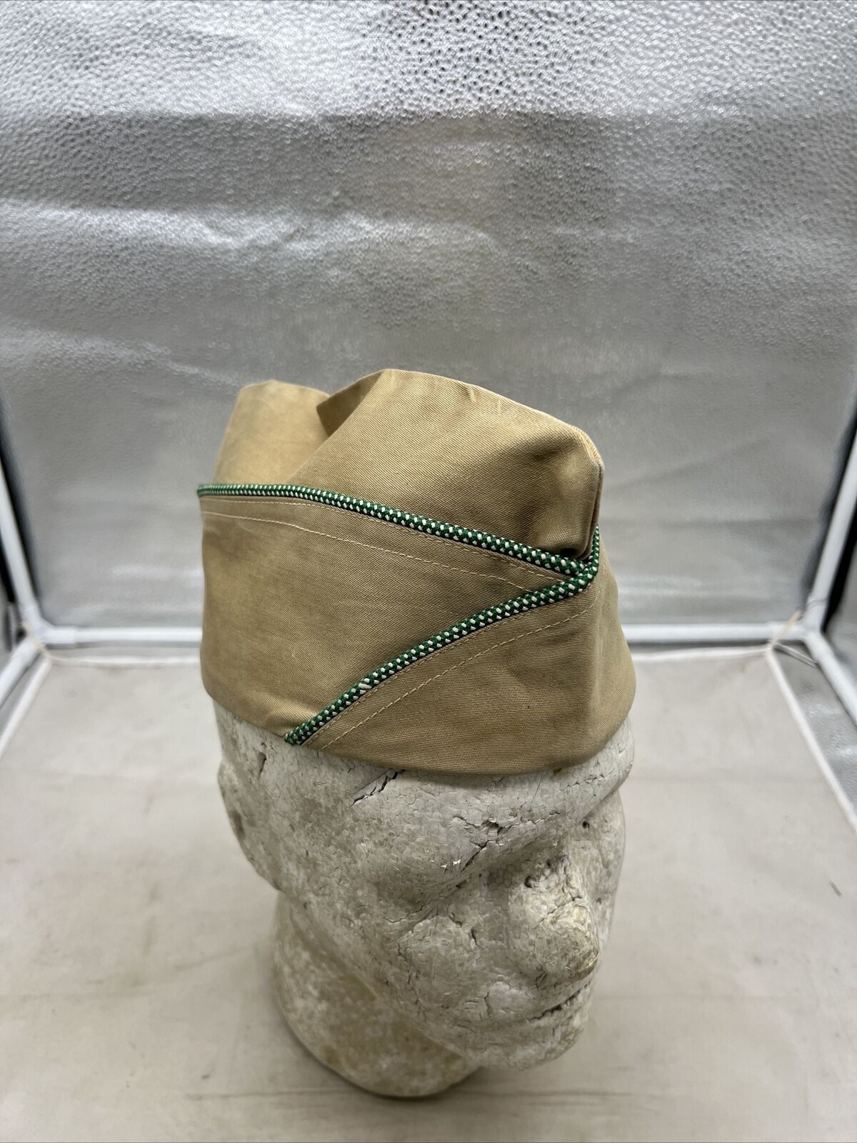 WW2 US Army Armored Piped Khaki Overseas Cap (R495