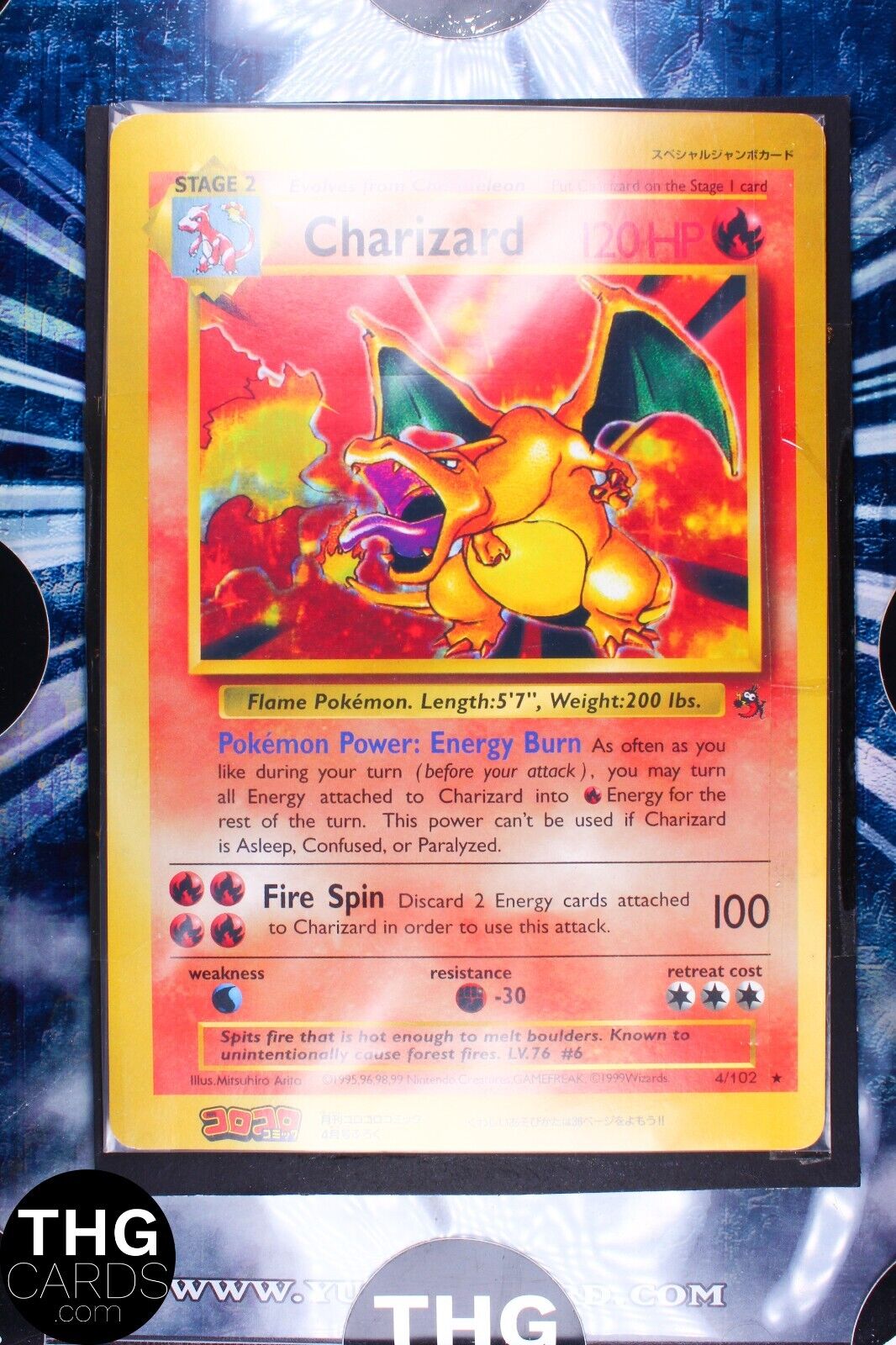 Charizard 4/102 Oversized Jumno CoroCoro Promo Pokemon Card