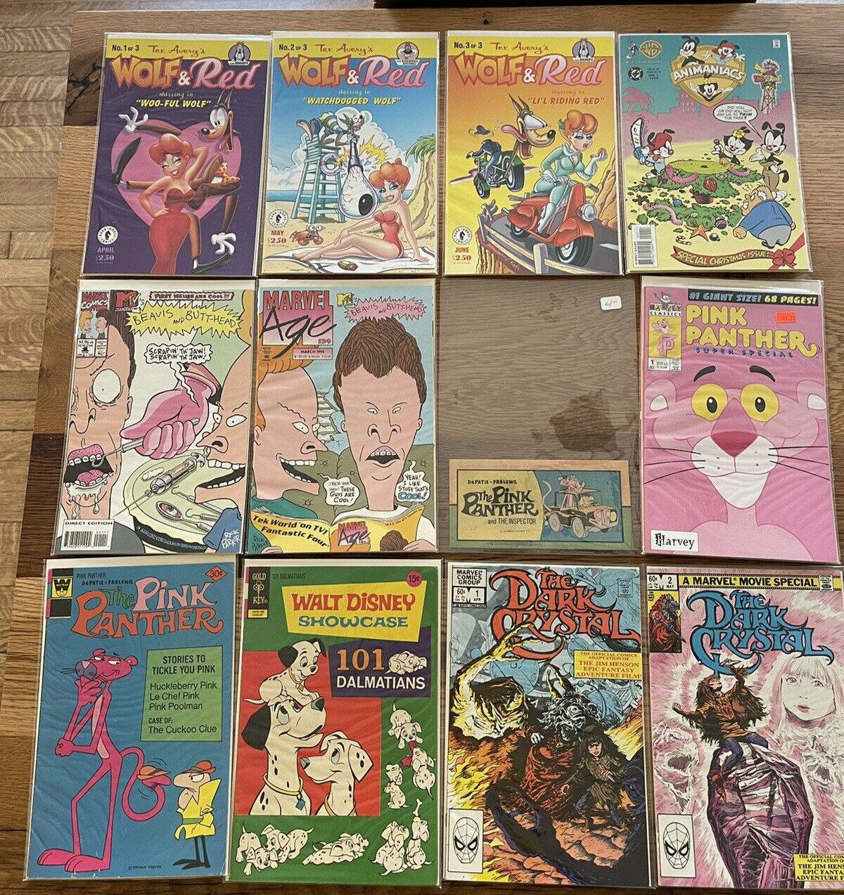 LOT OF COMICS ANIMANIACS DYNOMUTT PINK PANTHER BEAVIS BUTTHEAD DARK CRYSTAL MORE