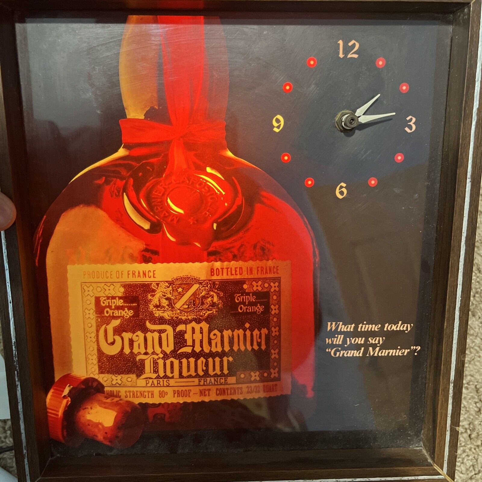 grand marnier liqueur lighted up sign liquor bottle cocktail beer man cave clock