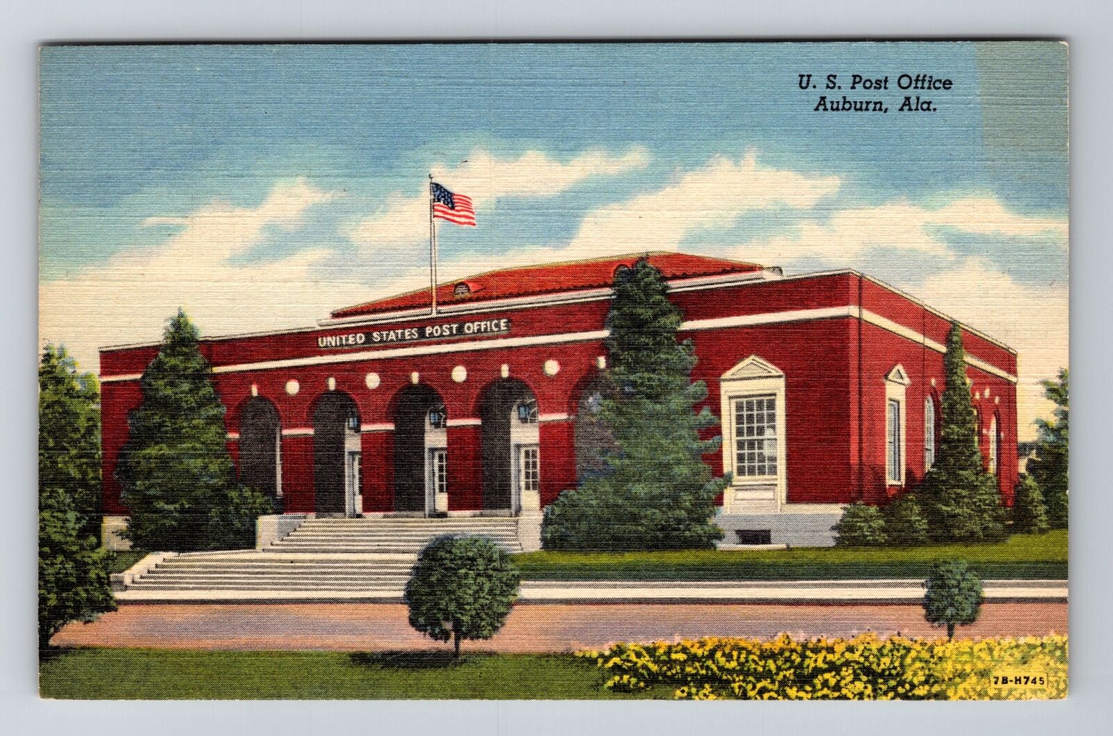 Auburn AL-Alabama, U.S. Post Office, Vintage Postcard