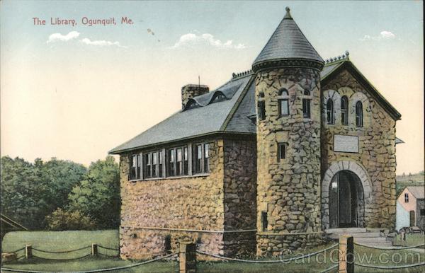 Ogunquit,ME The Library York County Maine G.W. Morris Antique Postcard Vintage